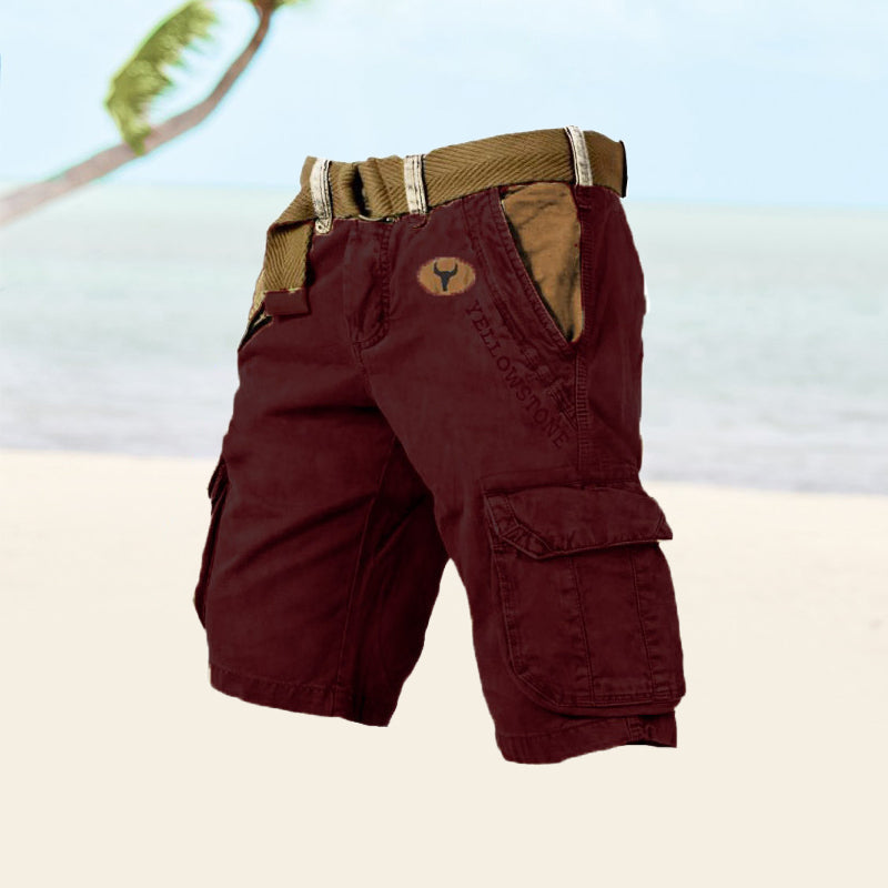 Men's Cargo Shorts, Knee Length Relaxed Fit Casual Summer Shorts with Belt & Pockets 8