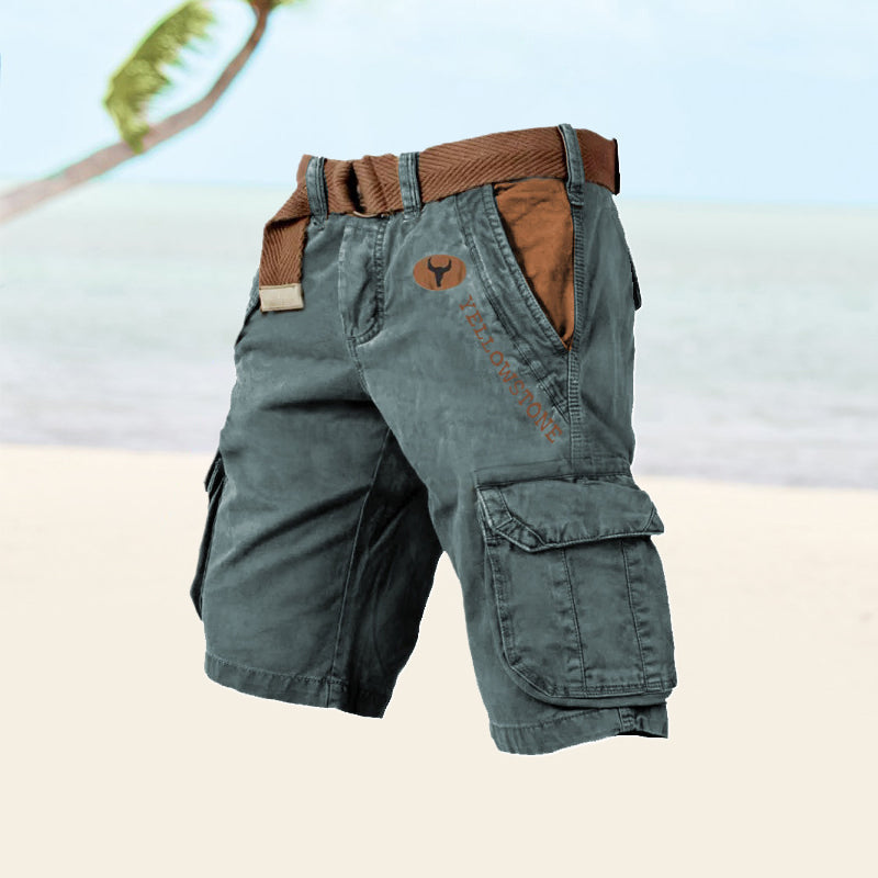 Men's Cargo Shorts, Knee Length Relaxed Fit Casual Summer Shorts with Belt & Pockets 5