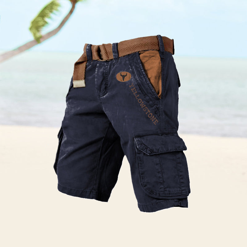 Men's Cargo Shorts, Knee Length Relaxed Fit Casual Summer Shorts with Belt & Pockets 6