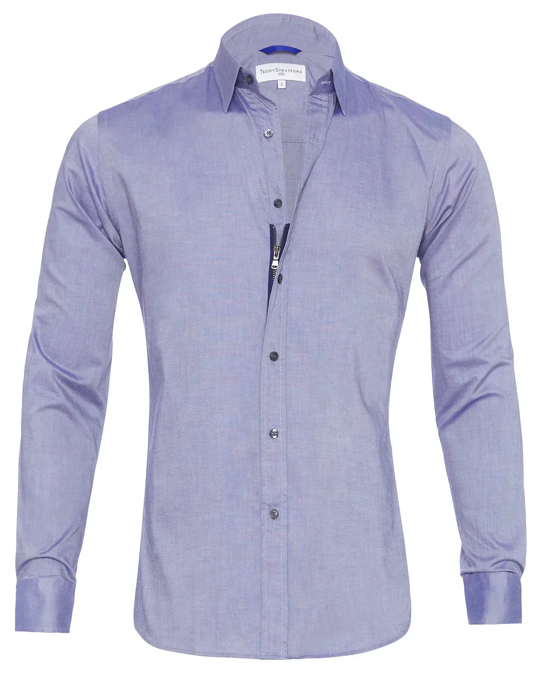 Men's Zip-Up Shirt, Long Sleeve Classic Collar Slim Fit Smart Casual Everyday Shirt 28