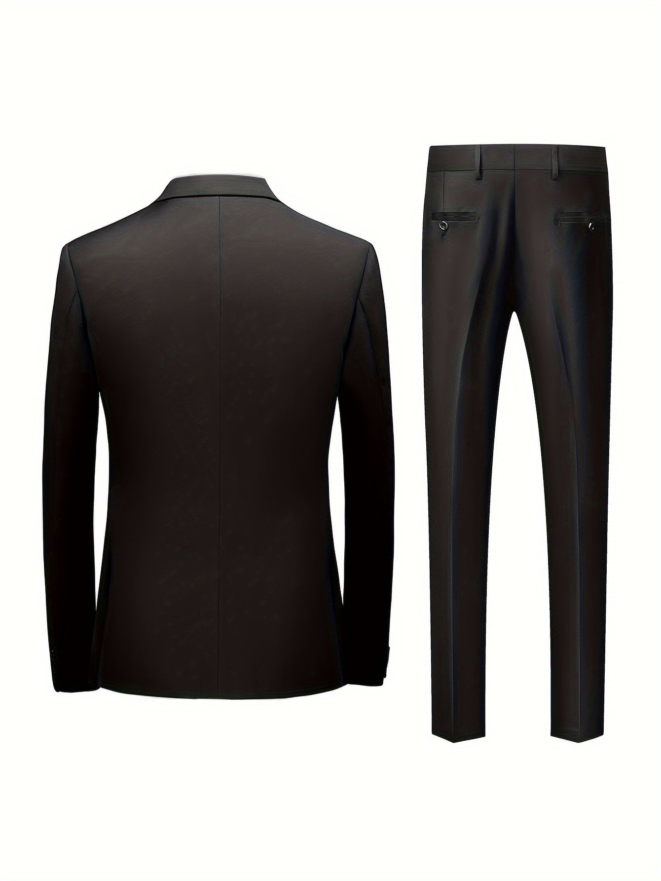 Men's Slim Fit Suit, 2 Piece Tailored Button-Up Blazer & Trousers Set for Formal Events 10
