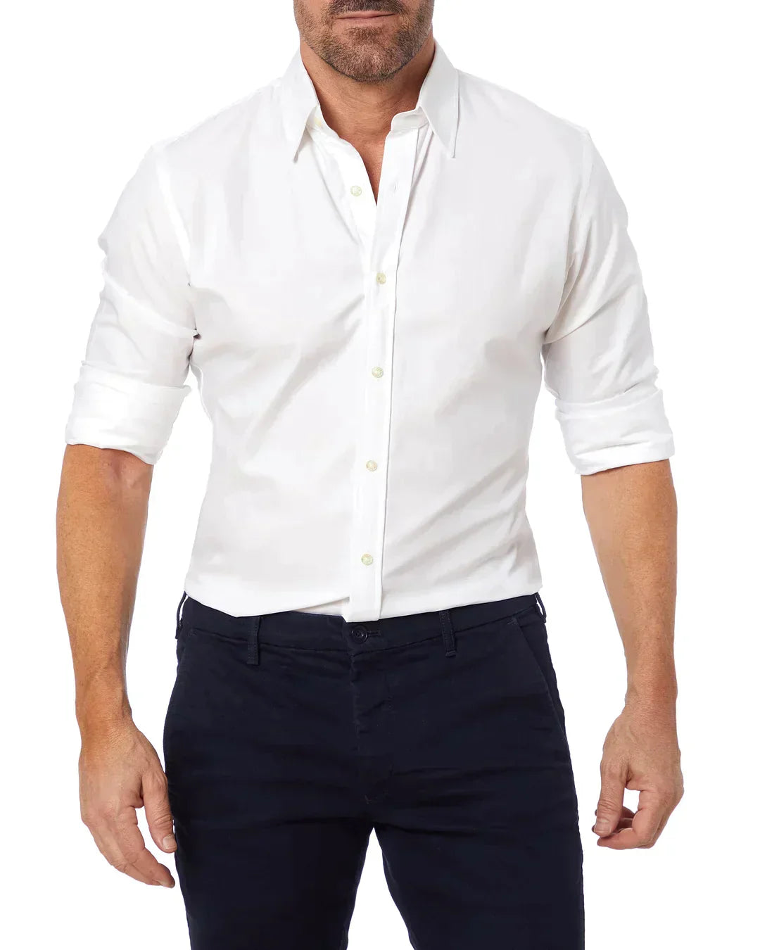 Men's Zip-Up Shirt, Long Sleeve Classic Collar Slim Fit Smart Casual Everyday Shirt 12