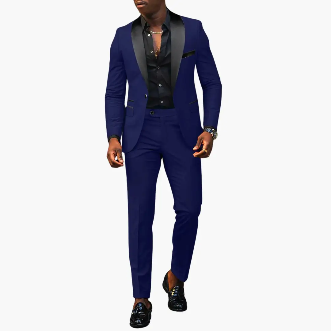 Men's Wedding Suit, Modern Slim Fit Tailored Blazer & Trousers Set for Formal Events 12