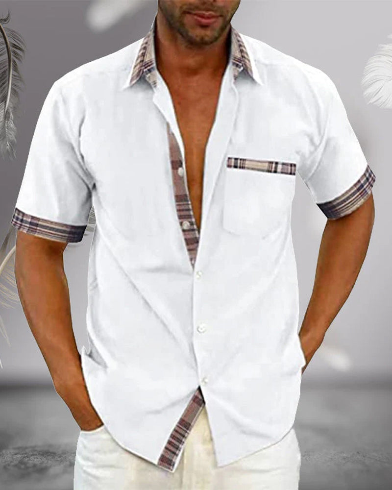 Men's Short Sleeve Shirt, Smart Casual Breathable Lightweight Summer Shirt for Events 1