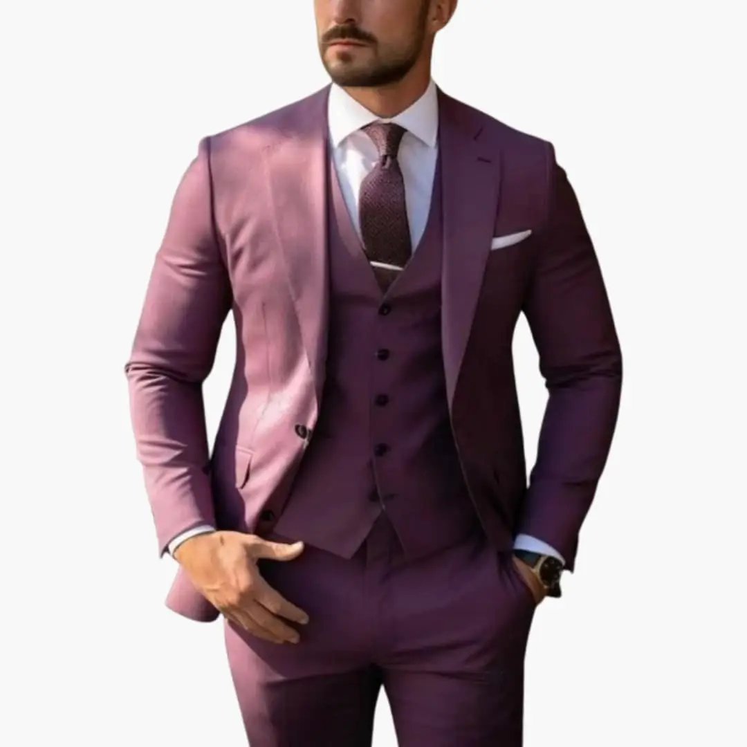 Men's 3 Piece Suit, Tailored Blazer, Waistcoat & Trousers Set for Weddings & Special Events 14
