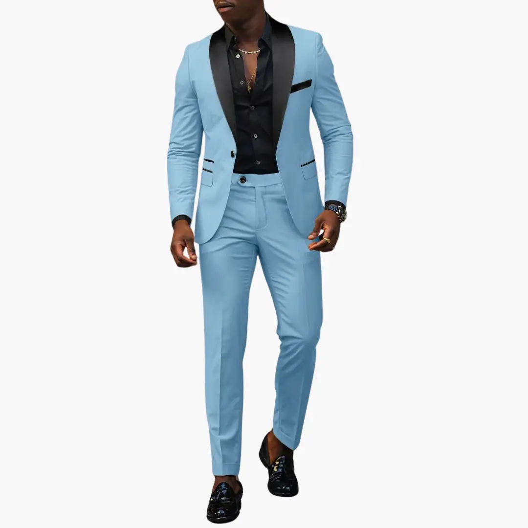 Men's Wedding Suit, Modern Slim Fit Tailored Blazer & Trousers Set for Formal Events 11