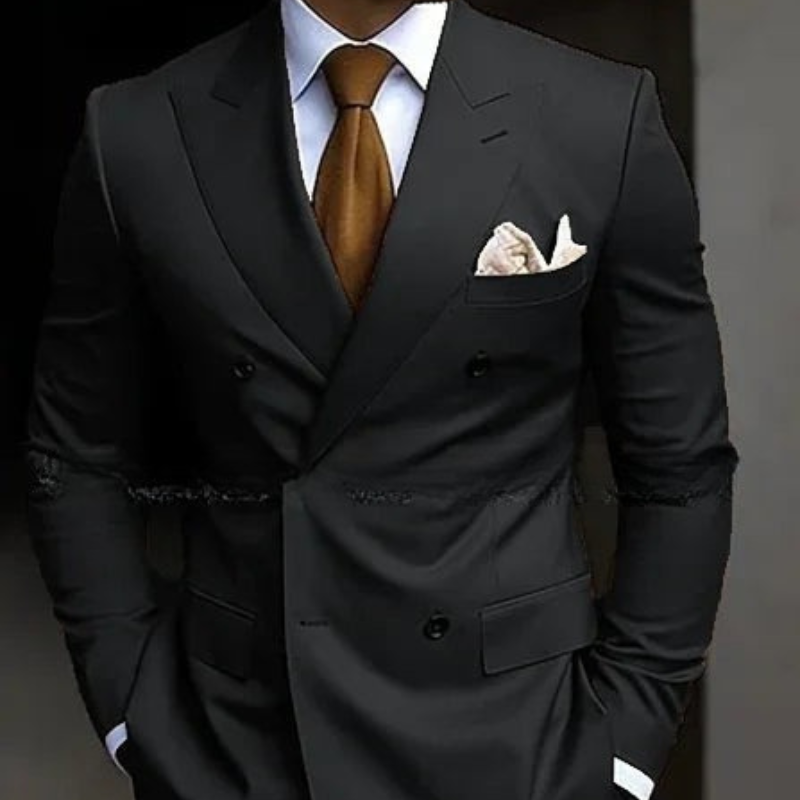 Men's Double Breasted Suit Set, Slim Fit Structured Blazer & Trousers for Weddings & Events 8