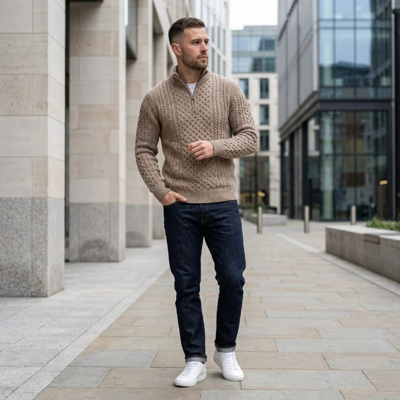 Half-Zip Knit Jumper