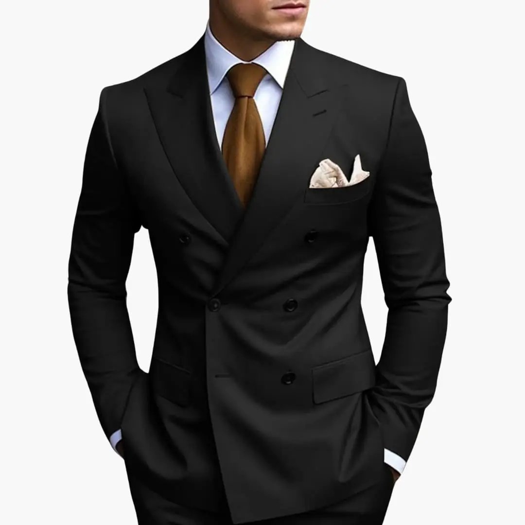 Men's Double-Breasted Wedding Suit, Tailored Blazer & Trousers Formal Event Set 1