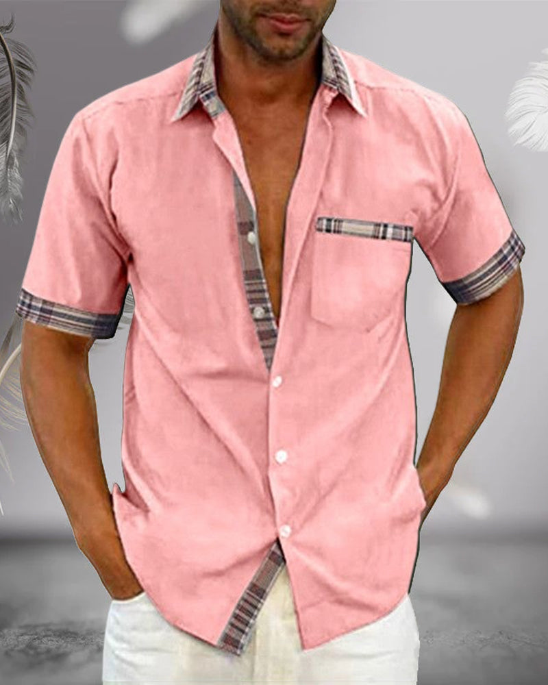 Men's Short Sleeve Shirt, Smart Casual Breathable Lightweight Summer Shirt for Events 6
