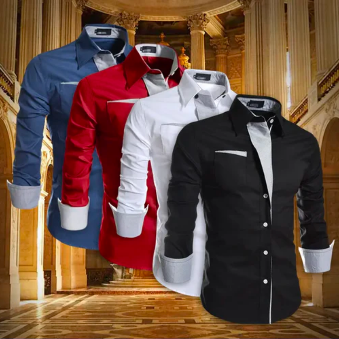 Men's Long Sleeve Shirt, Classic Collar Button-Down Smart Casual Shirt for Everyday Wear 6