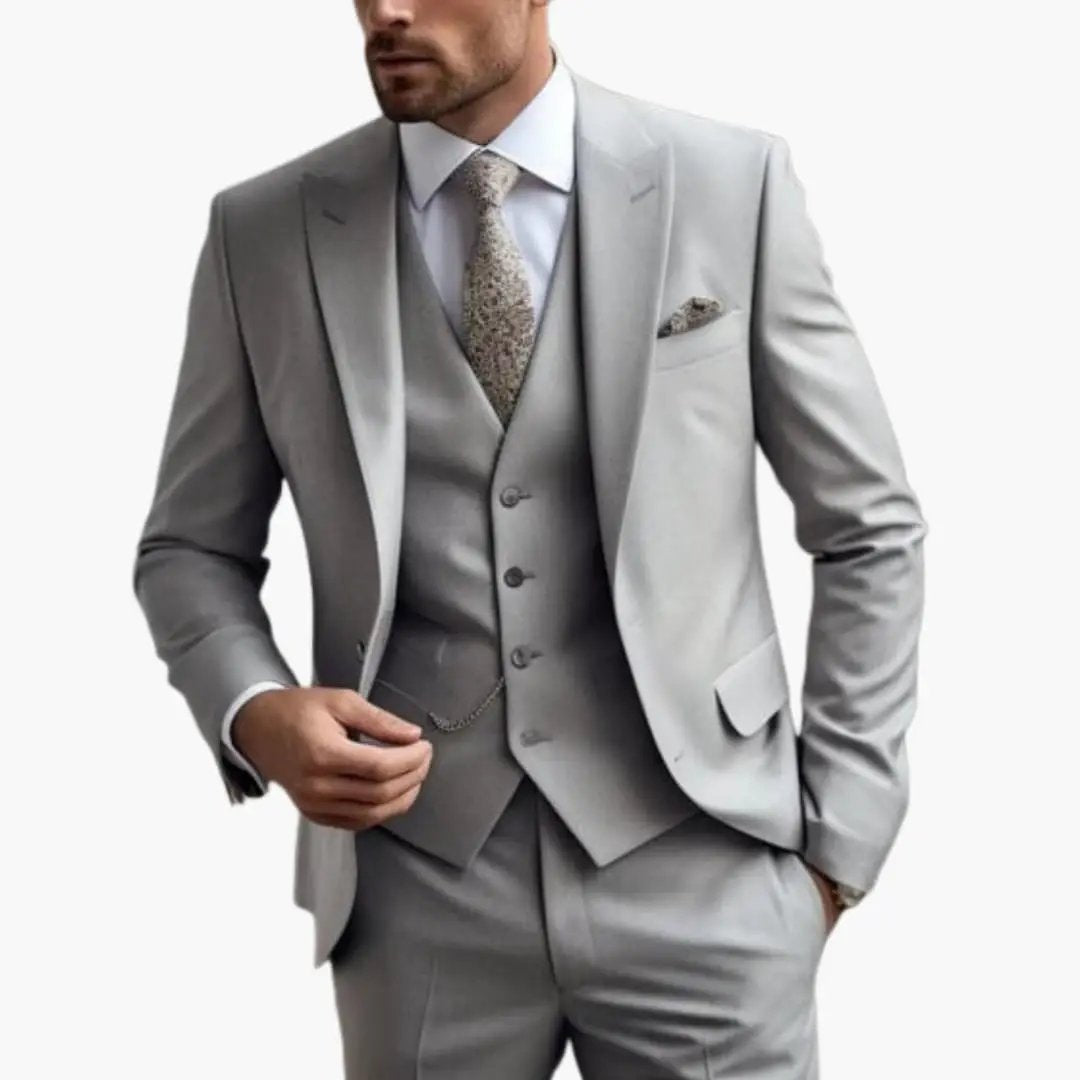 Men's 3 Piece Suit, Tailored Blazer, Waistcoat & Trousers Set for Weddings & Special Events 8