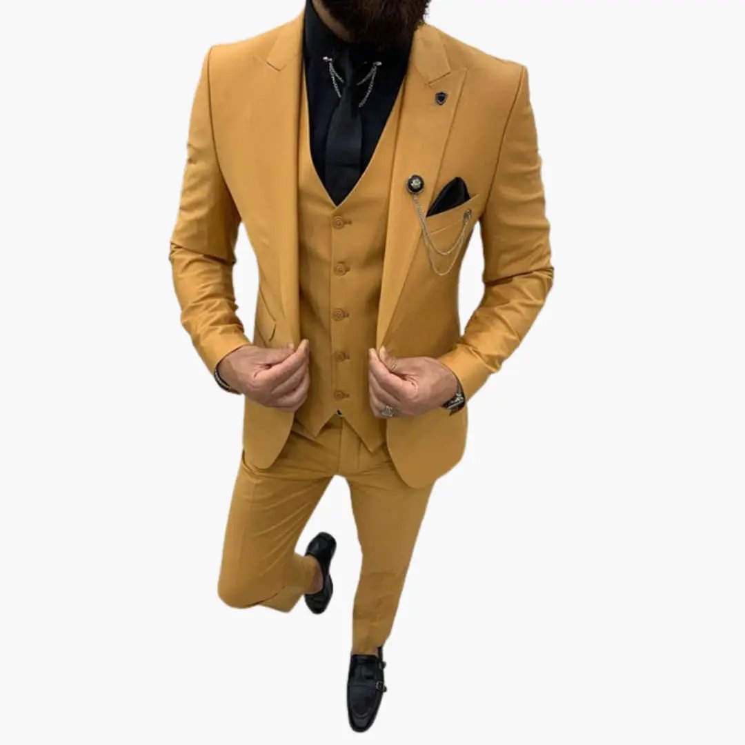 Men's Wedding Suit, Slim Fit Notch Lapel Blazer Waistcoat & Trousers Set for Formal Occasions 18
