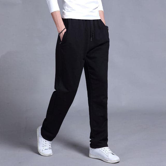 Men's Elastic Waist Trousers, Drawstring Relaxed Fit Comfortable Casual Joggers 1