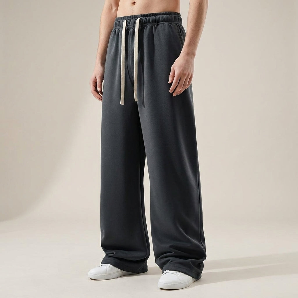 Wide-Leg Cotton Trouser
