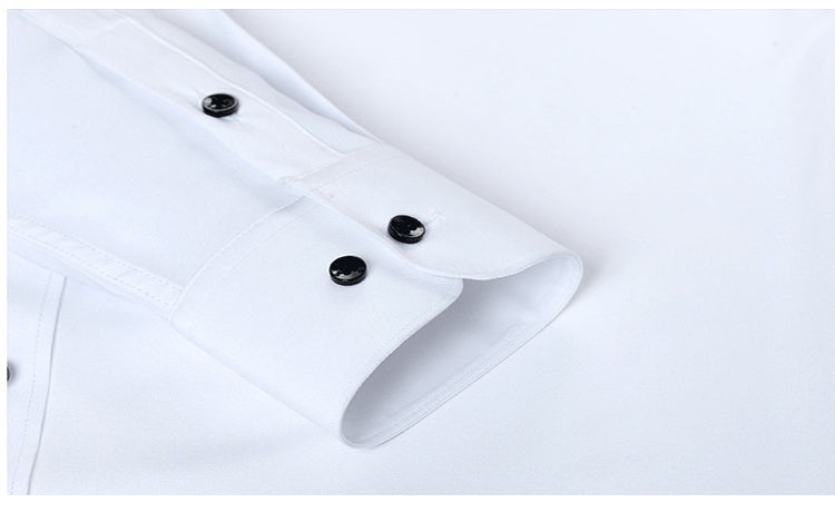 Men's Long Sleeve Formal Shirt, Flexible Fit Smart Button-Up Dress Shirt for Events 19