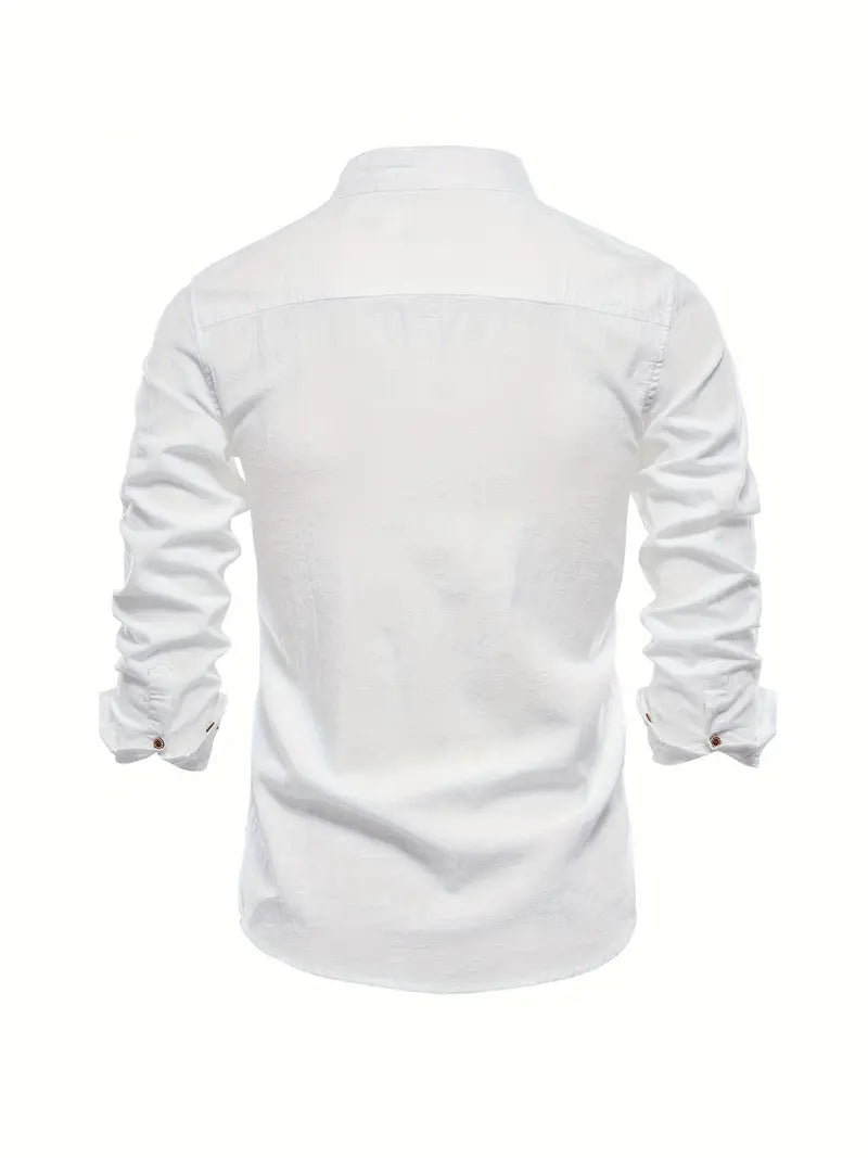 Men's Casual Shirt, Long Sleeve Button-Up Slim Fit Smart Casual Everyday Cotton Shirt 2