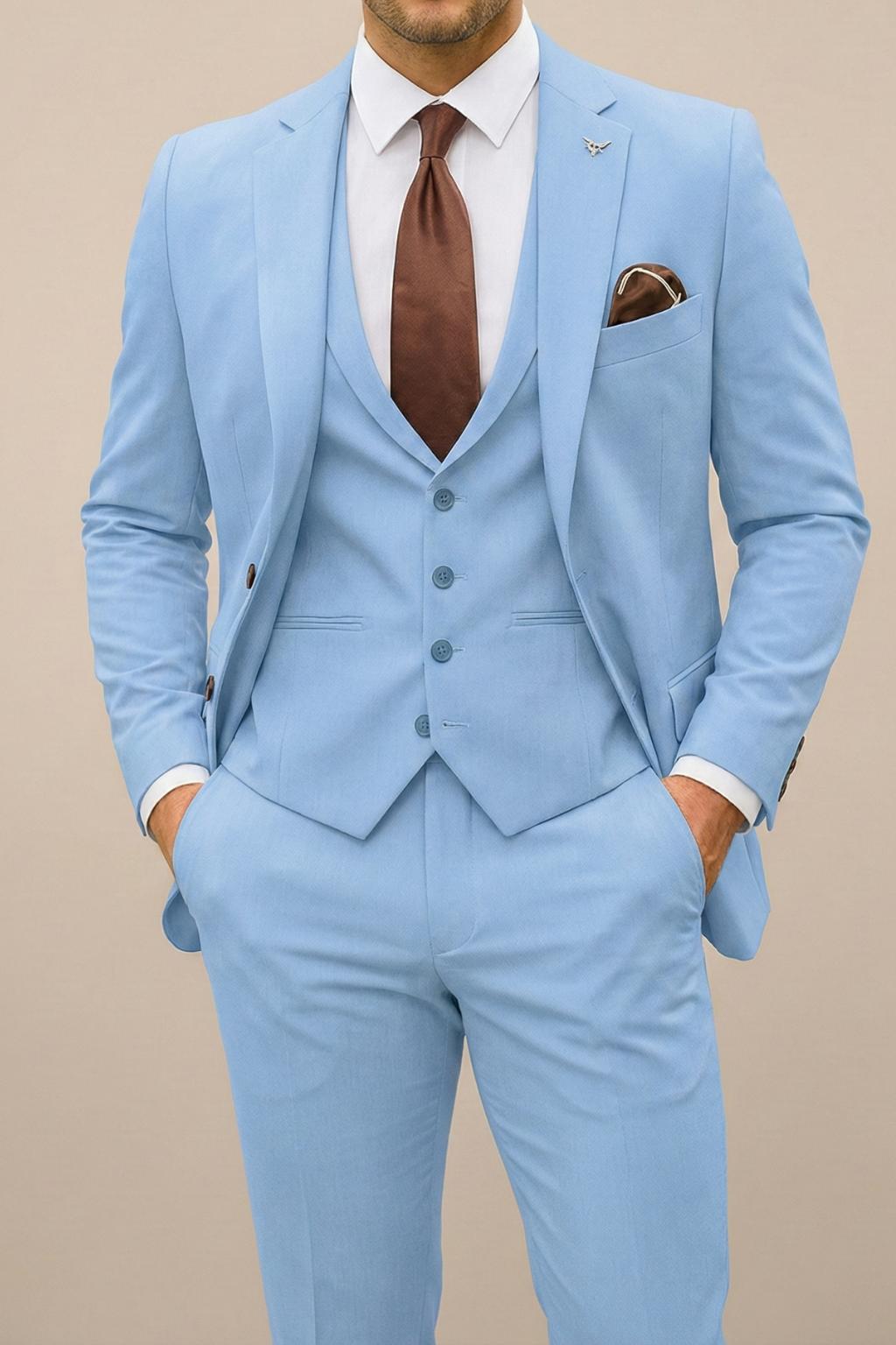 Men's Slim Fit 3 Piece Suit, Tailored Blazer, Waistcoat & Trousers Set for Weddings & Events 2