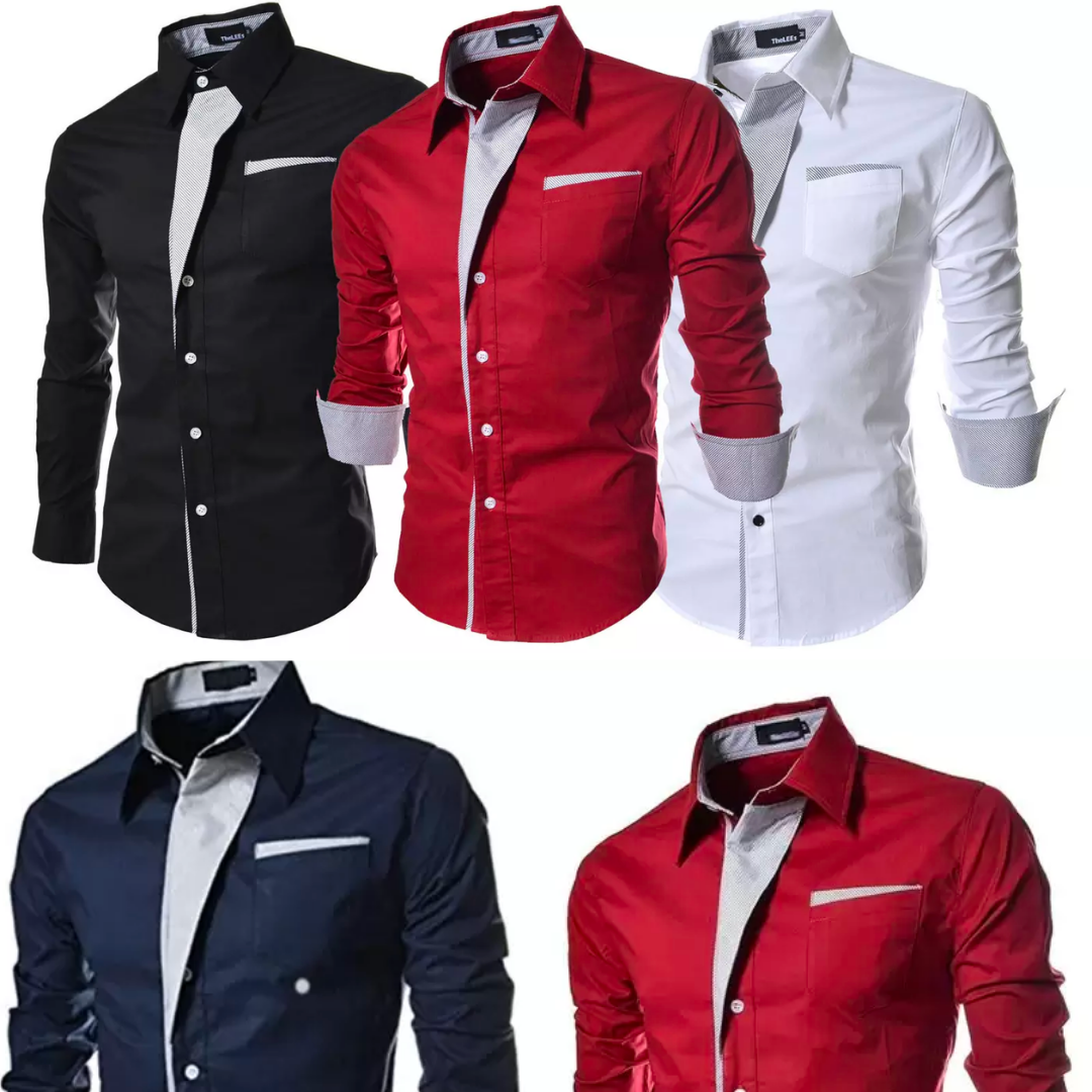 Men's Long Sleeve Shirt, Classic Collar Button-Down Smart Casual Shirt for Everyday Wear 5
