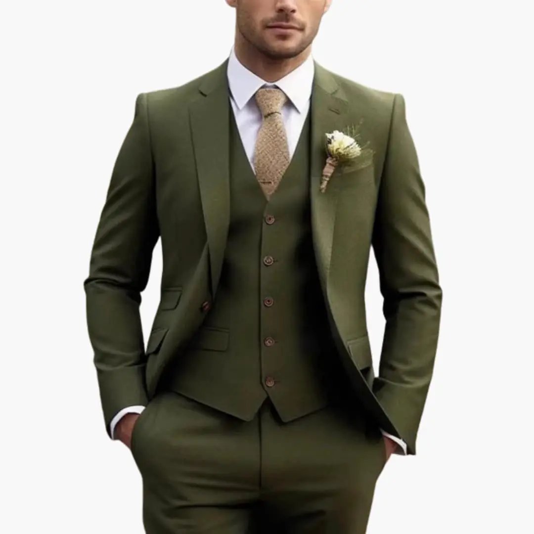 Men's 3 Piece Suit, Tailored Blazer, Waistcoat & Trousers Set for Weddings & Special Events 1