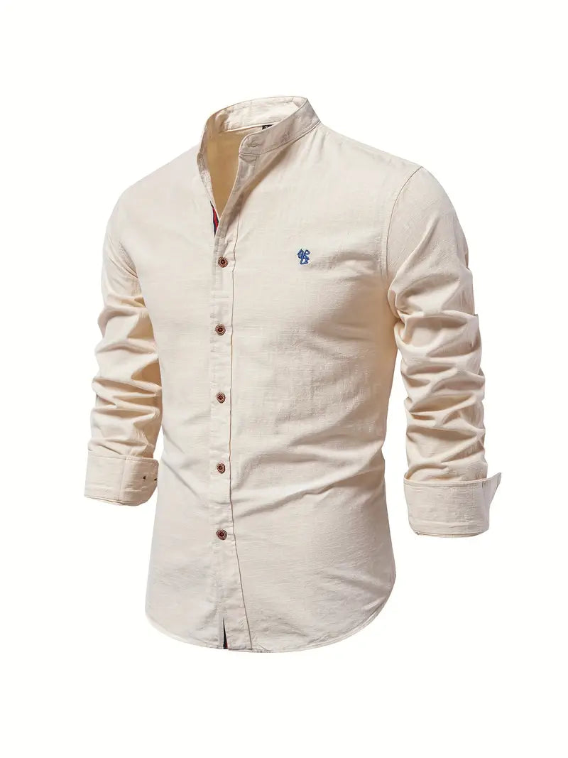 Men's Casual Shirt, Long Sleeve Button-Up Slim Fit Smart Casual Everyday Cotton Shirt 5