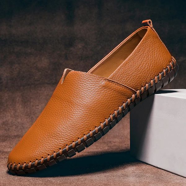 Men's Slip-On Loafers, Visible Stitch Lightweight Smart Casual Moccasin Driving Shoes 2