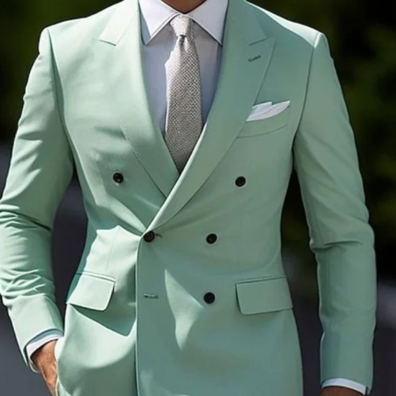 Men's Double Breasted Suit Set, Slim Fit Structured Blazer & Trousers for Weddings & Events 4
