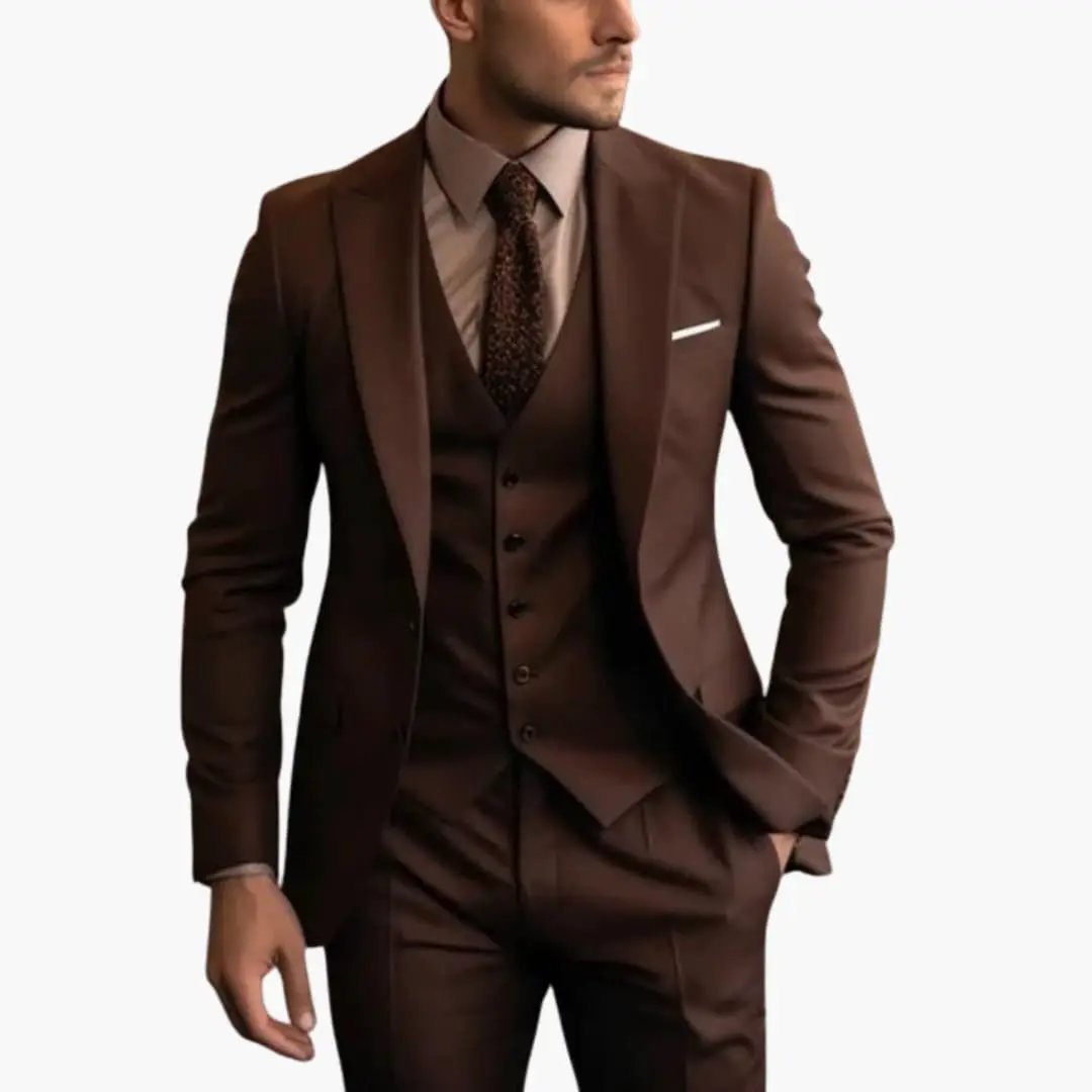 Men's 3 Piece Suit, Tailored Blazer, Waistcoat & Trousers Set for Weddings & Special Events 22