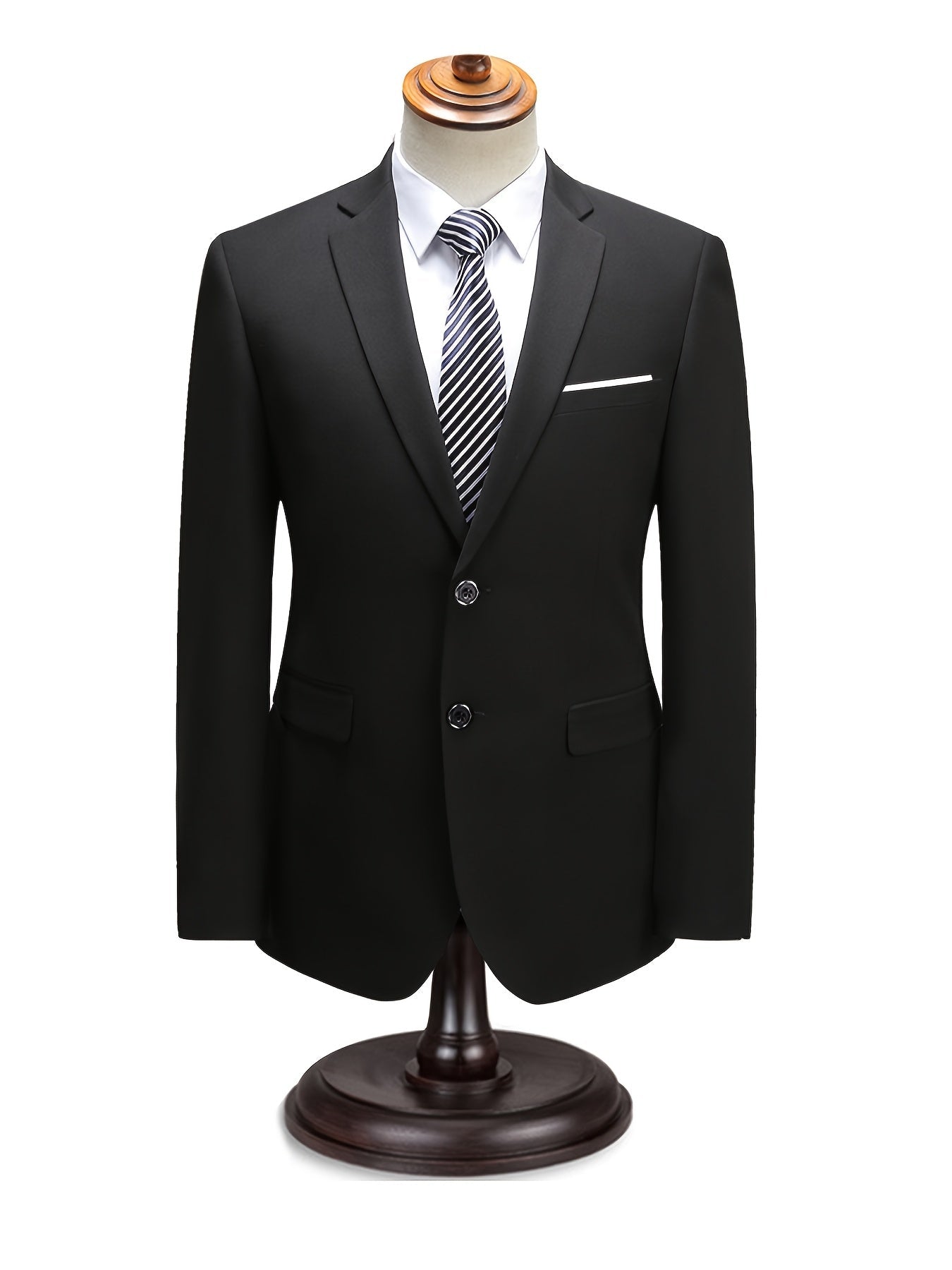 Men's Slim Fit Suit, 2 Piece Tailored Button-Up Blazer & Trousers Set for Formal Events 9