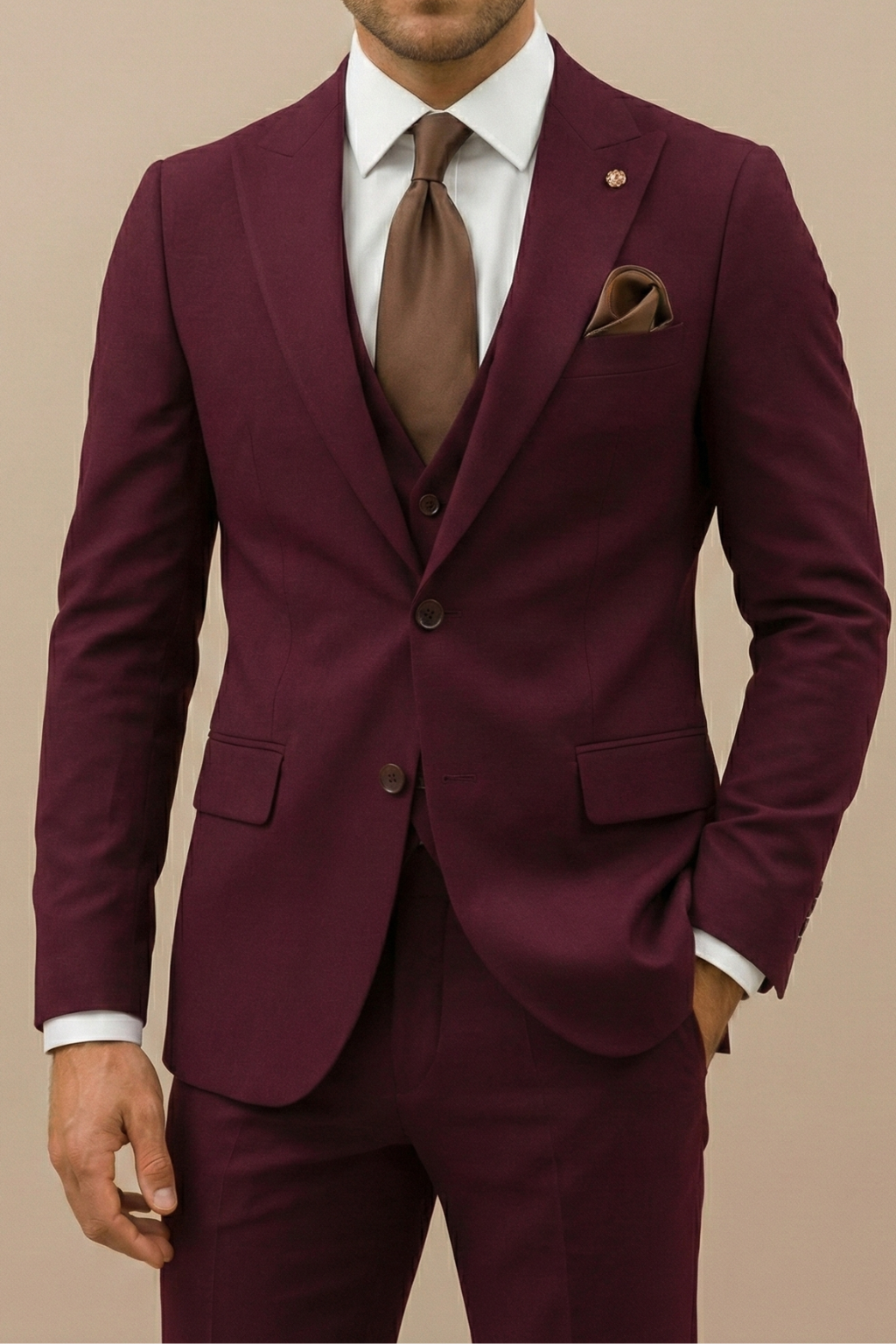 Men's Slim Fit 3 Piece Suit, Tailored Blazer, Waistcoat & Trousers Set for Weddings & Events 6