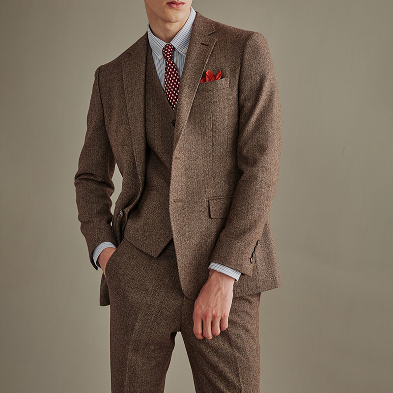 Herringbone Three-Piece Suit