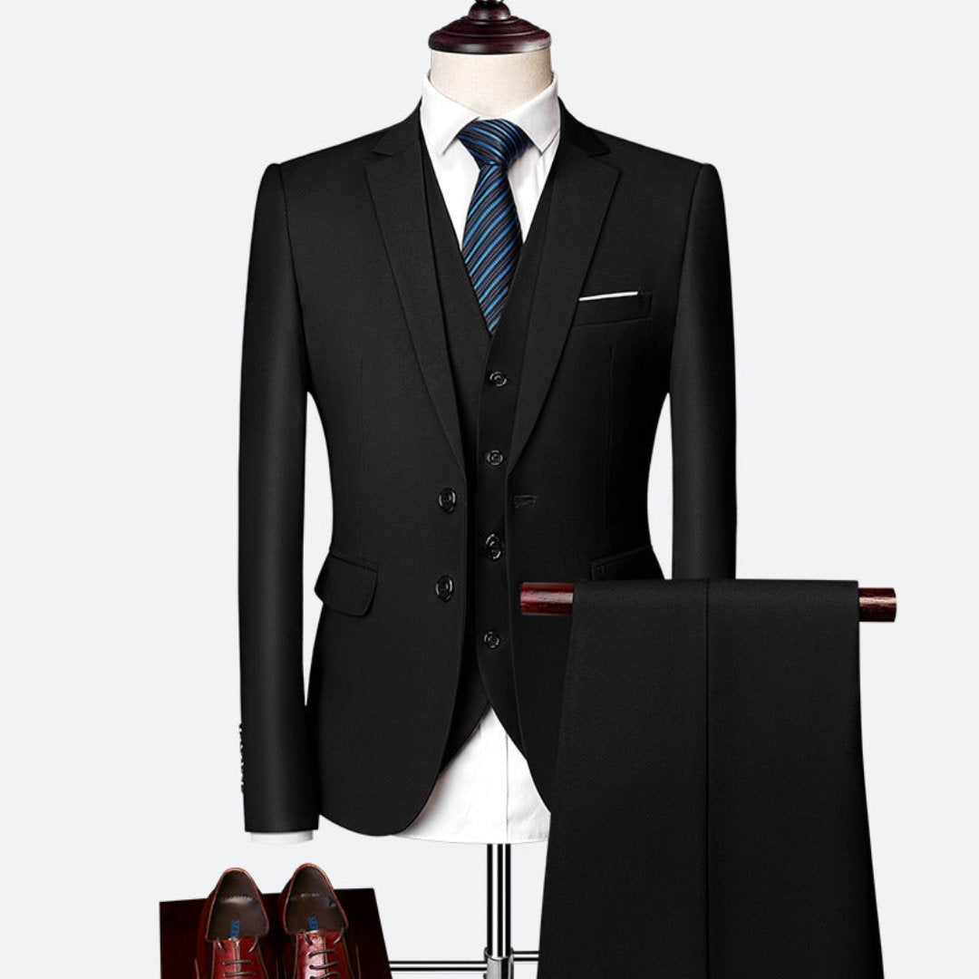 Men's 3 Piece Suit, Double-Breasted Tailored Formal Blazer Waistcoat & Trousers Set 3