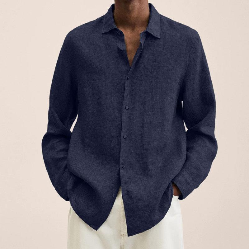 Men's Long Sleeve Shirt, Classic Fit Button-Up Collar Smart Casual Cotton Shirt 10