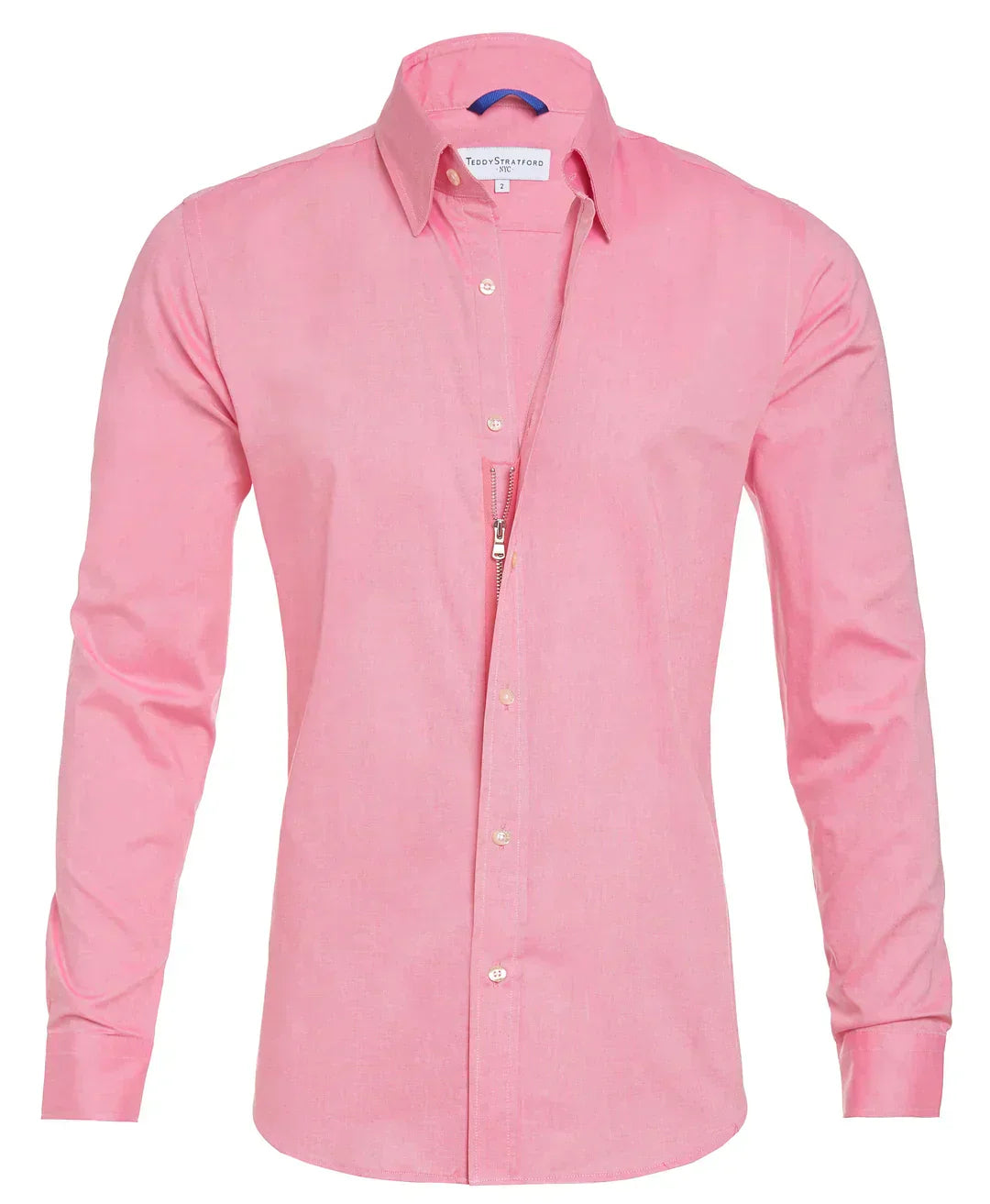 Men's Zip-Up Shirt, Long Sleeve Classic Collar Slim Fit Smart Casual Everyday Shirt 43