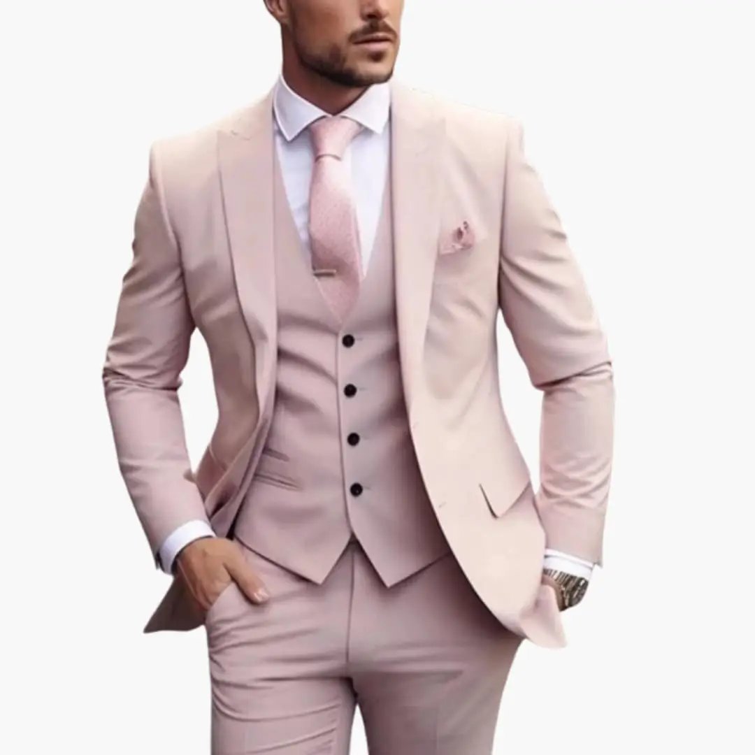 Men's 3 Piece Suit, Tailored Blazer, Waistcoat & Trousers Set for Weddings & Special Events 16