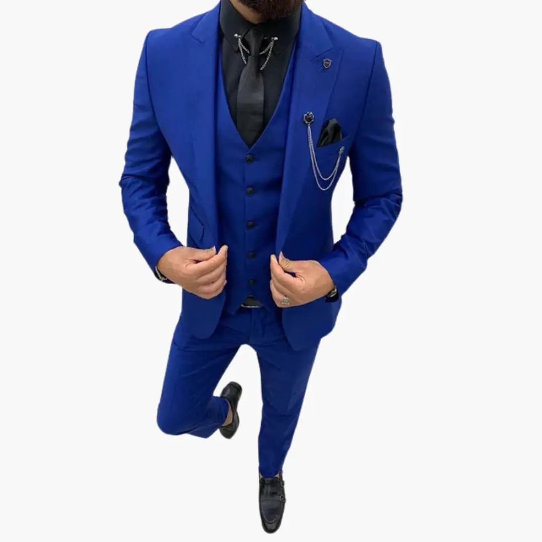 Men's Wedding Suit, Slim Fit Notch Lapel Blazer Waistcoat & Trousers Set for Formal Occasions 12