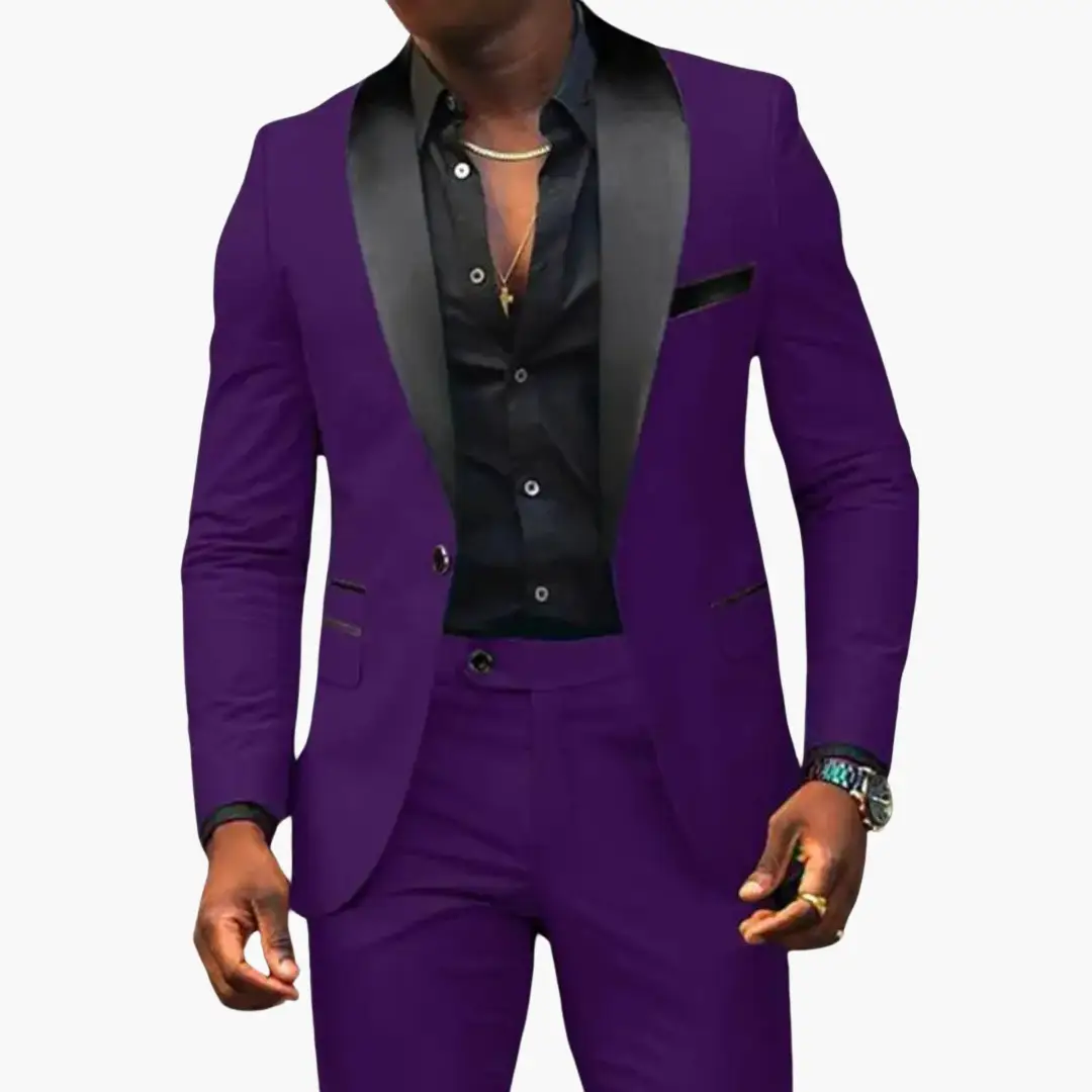 Men's Wedding Suit, Modern Slim Fit Tailored Blazer & Trousers Set for Formal Events 8