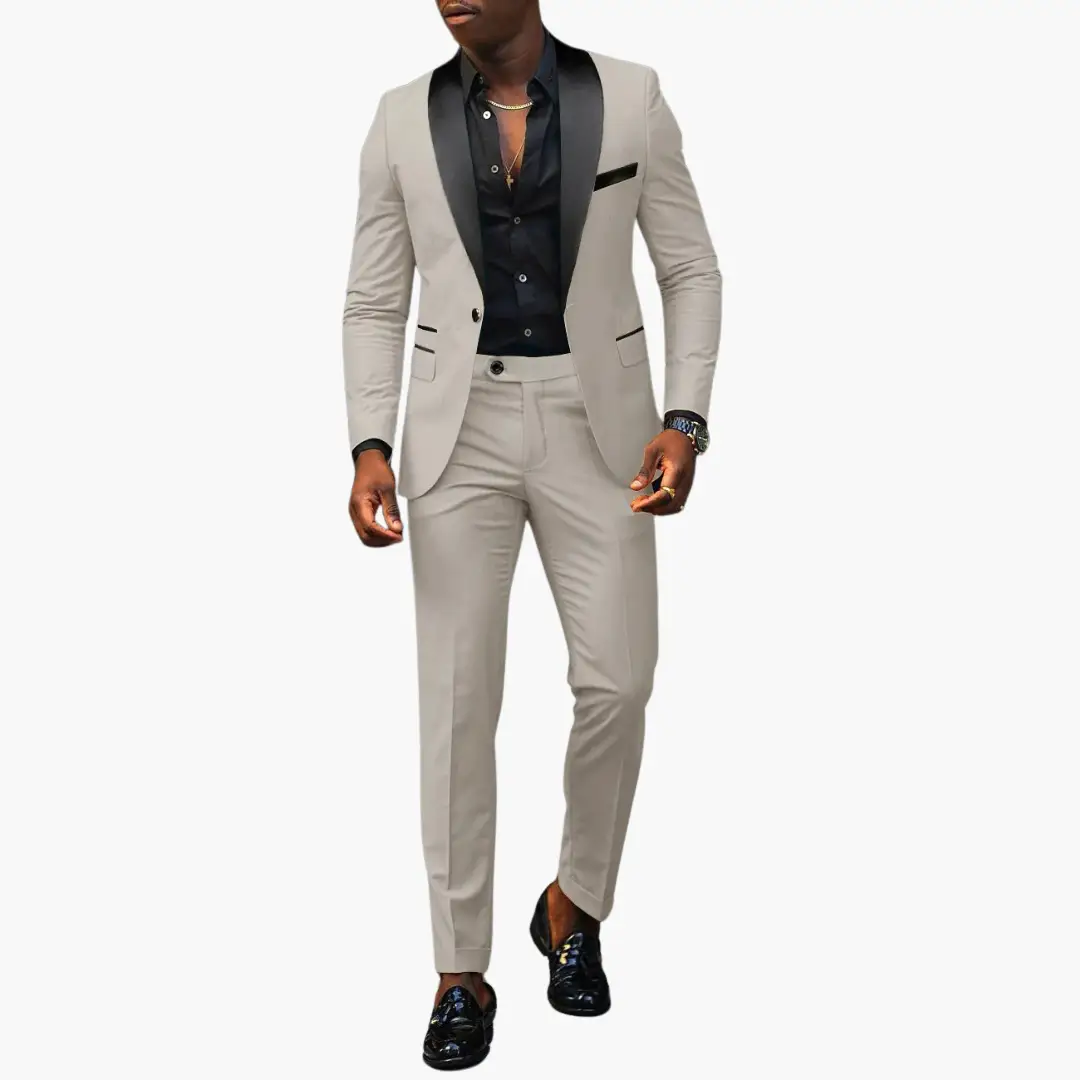 Men's Wedding Suit, Modern Slim Fit Tailored Blazer & Trousers Set for Formal Events 9