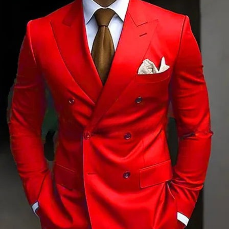 Men's Double Breasted Suit Set, Slim Fit Structured Blazer & Trousers for Weddings & Events 5