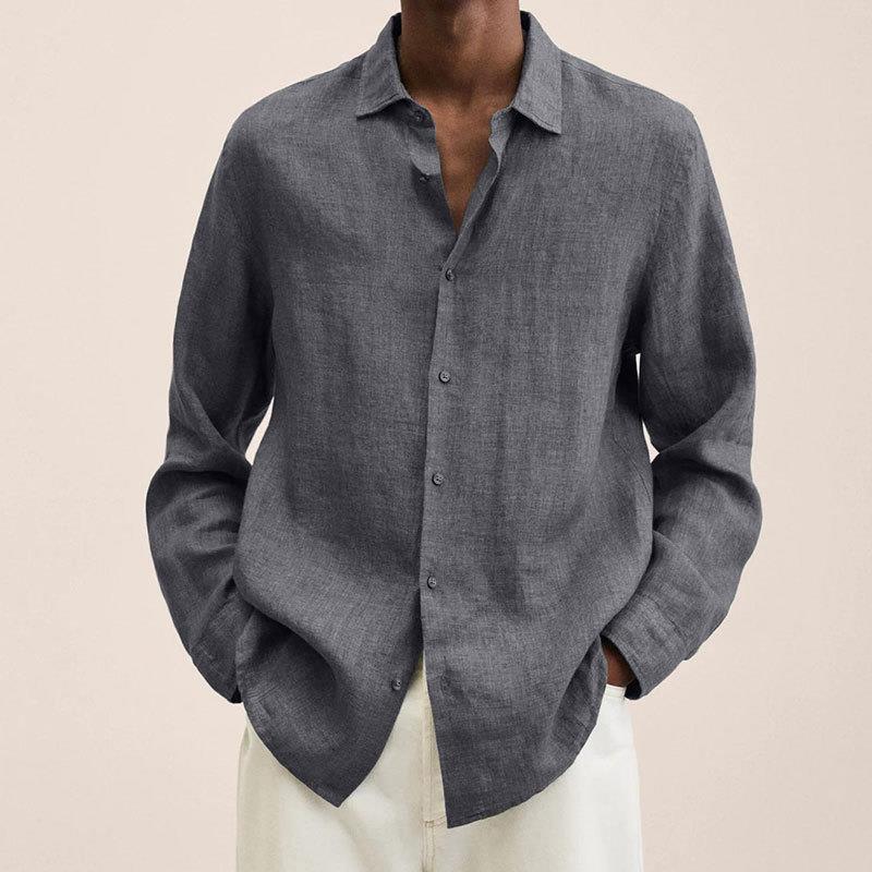 Men's Long Sleeve Shirt, Classic Fit Button-Up Collar Smart Casual Cotton Shirt 11