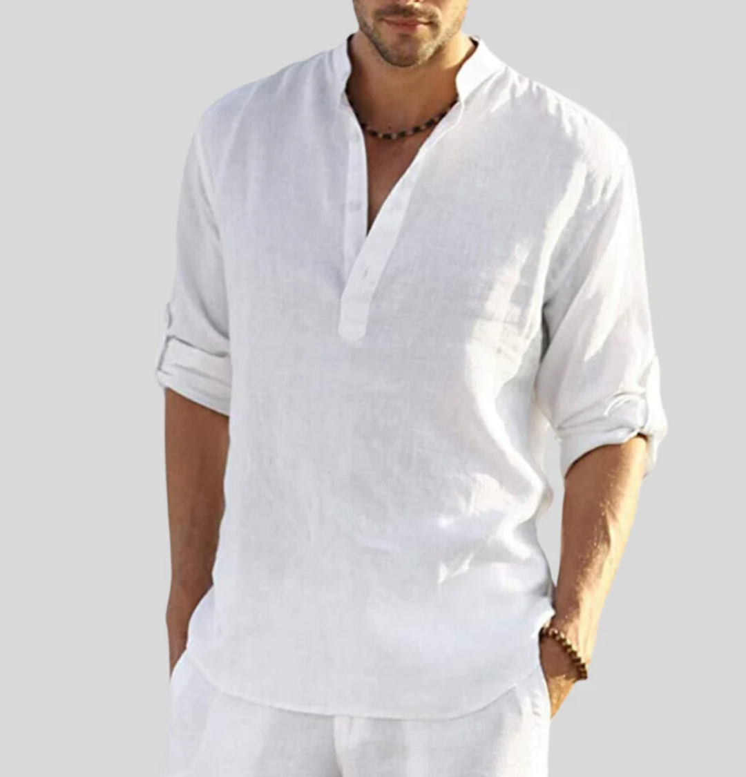 Men's Casual Shirt, Loose Fit Breathable Lightweight Short Sleeve Summer Shirt 1