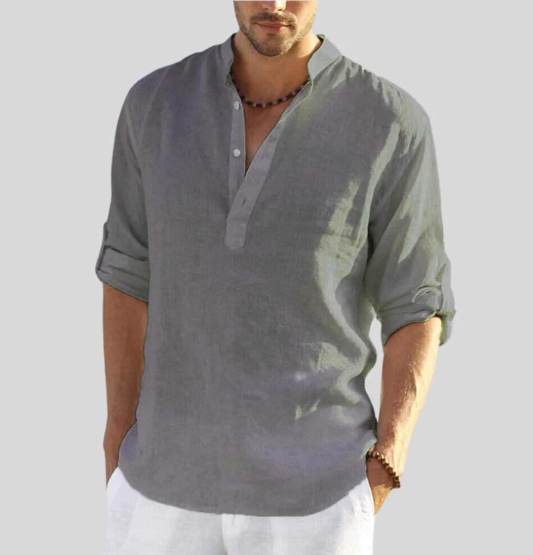 Men's Casual Shirt, Loose Fit Breathable Lightweight Short Sleeve Summer Shirt 5