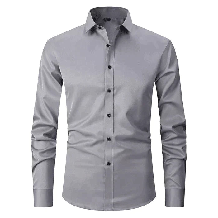 Men's Long Sleeve Shirt, Slim Fit Stretch Smart Casual Button-Down Dress Shirt for Everyday Wear 7