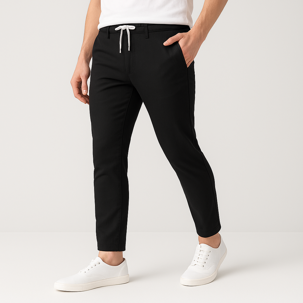 Tapered Cotton-Linen Trouser