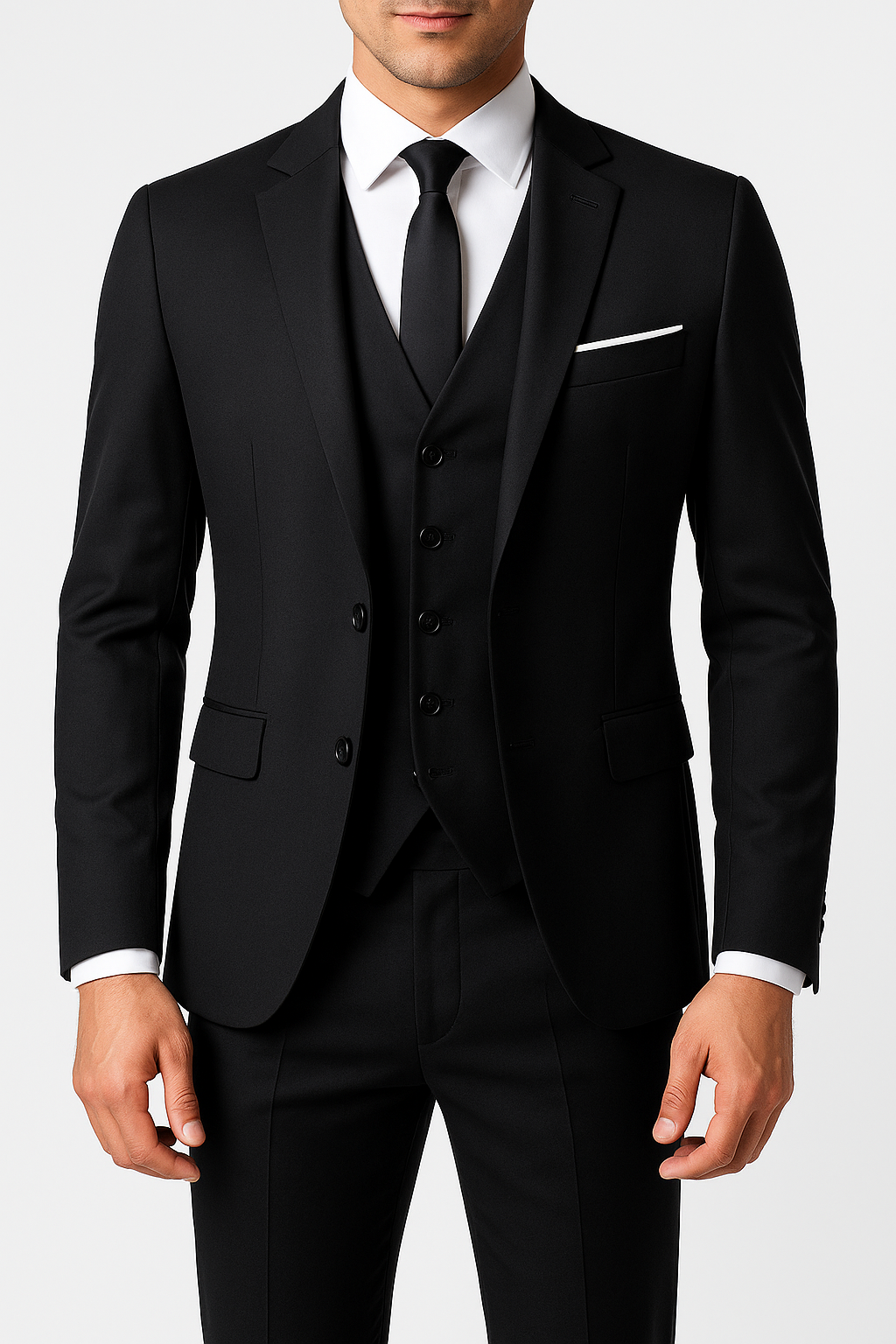 Men's 3 Piece Formal Suit, Slim Fit Tailored Blazer Waistcoat & Trousers Set for Business Events 2