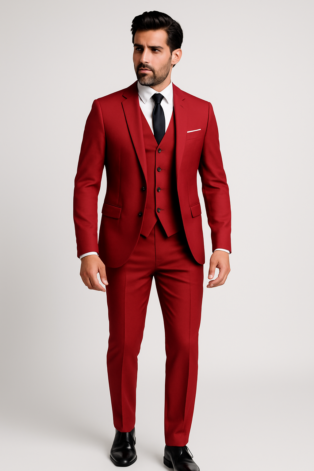 Men's 3 Piece Formal Suit, Slim Fit Tailored Blazer Waistcoat & Trousers Set for Business Events 5