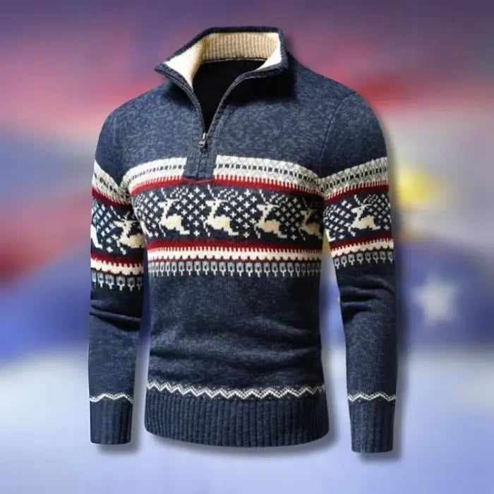 Fair Isle Half-Zip Sweater