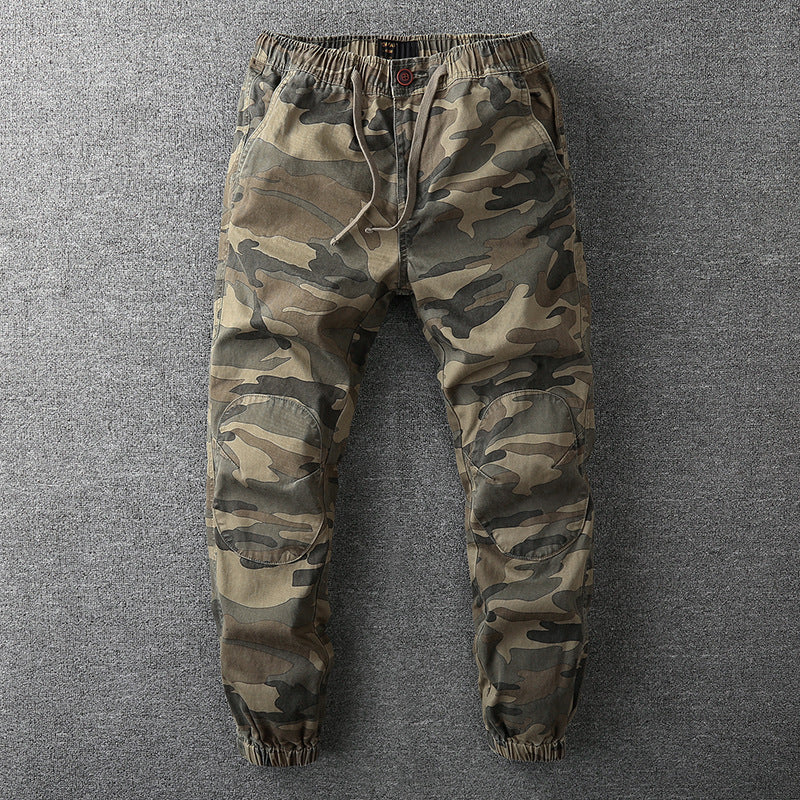 Men's Camo Joggers, Elastic Waist Drawstring Casual Cuffed Sweatpants Tracksuit Bottoms 1