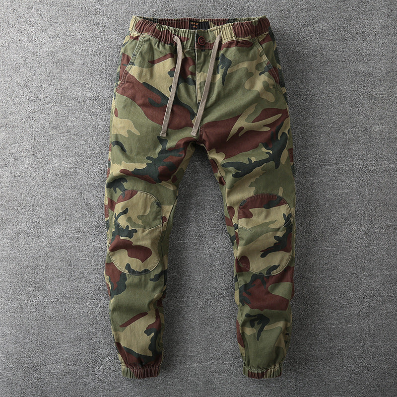 Men's Camo Joggers, Elastic Waist Drawstring Casual Cuffed Sweatpants Tracksuit Bottoms 3
