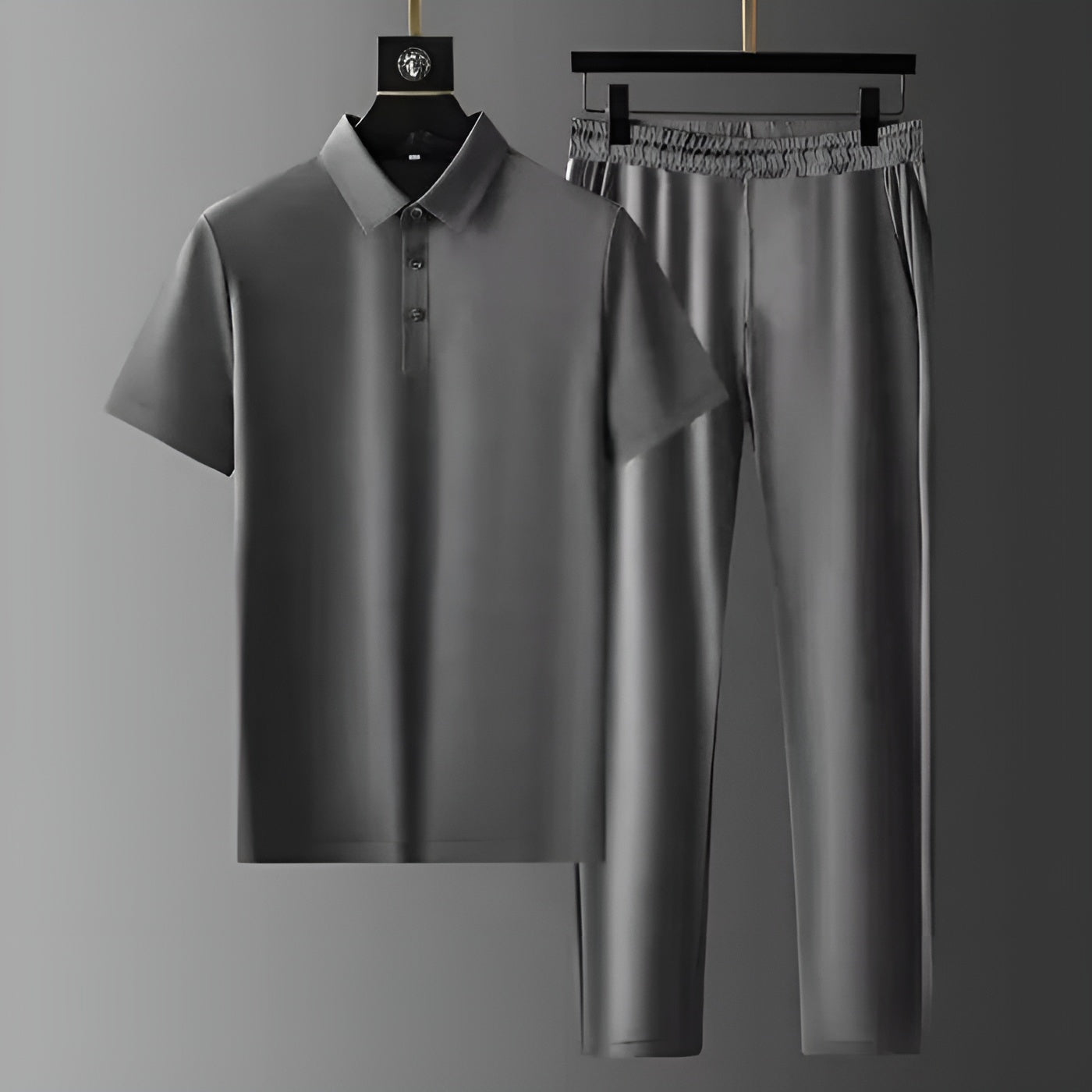 Men's 2 Piece Polo & Trousers Set, Casual Short Sleeve Matching Summer Co-Ord Outfit 5